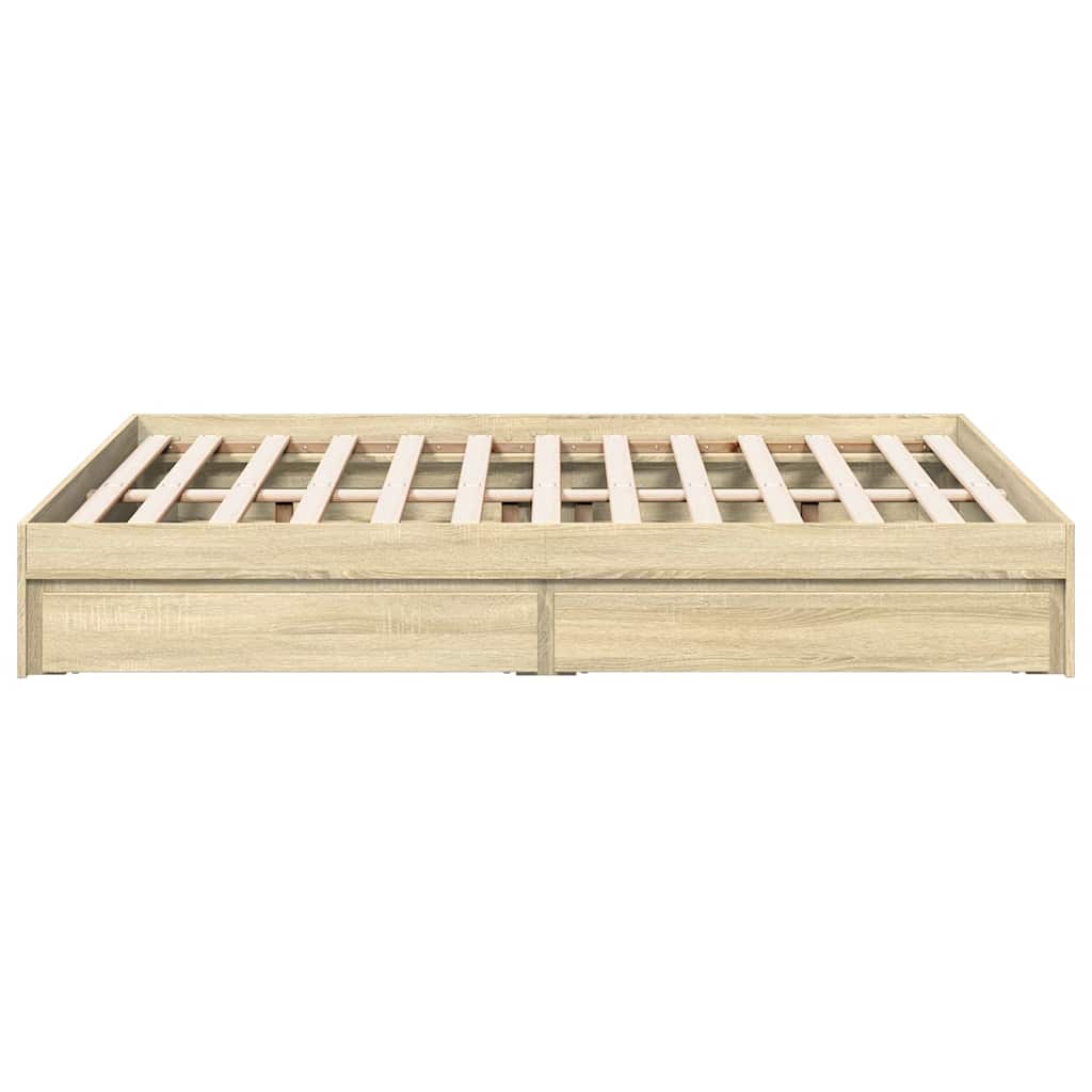vidaXL Bed Frame with Drawers without Mattress Sonoma Oak 120x190 cm 5