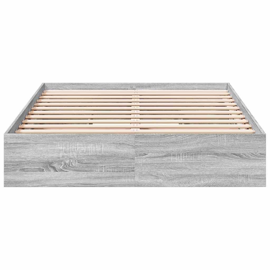 vidaXL Bed Frame with Drawers without Mattress Grey Sonoma 120x190 cm Small Double 4