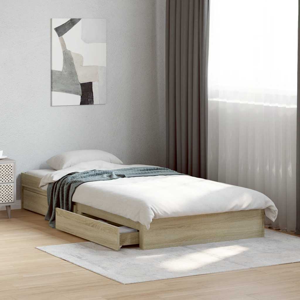 vidaXL Bed Frame with Drawers without Mattress Length 190 cm