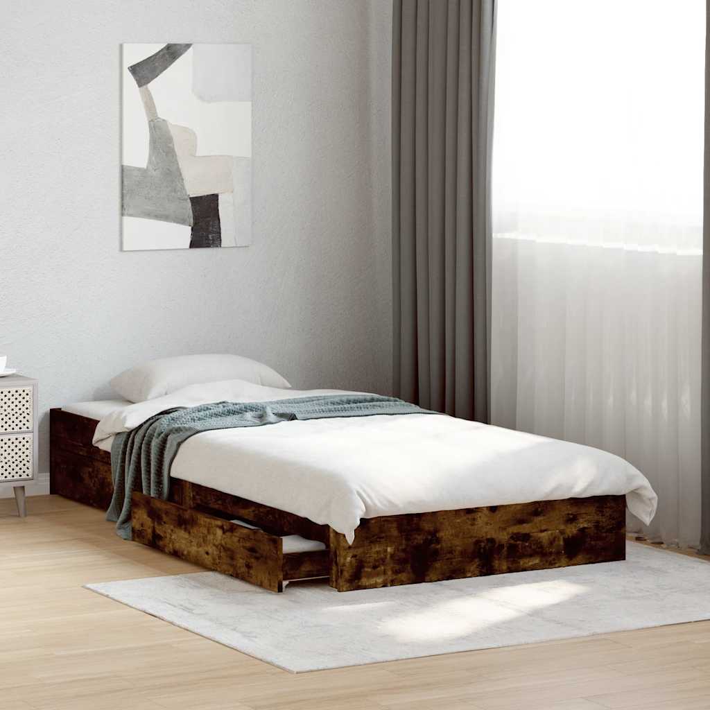 vidaXL Bed Frame with Drawers without Mattress Length 190 cm