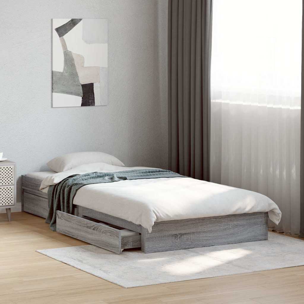 vidaXL Bed Frame with Drawers without Mattress Length 190 cm