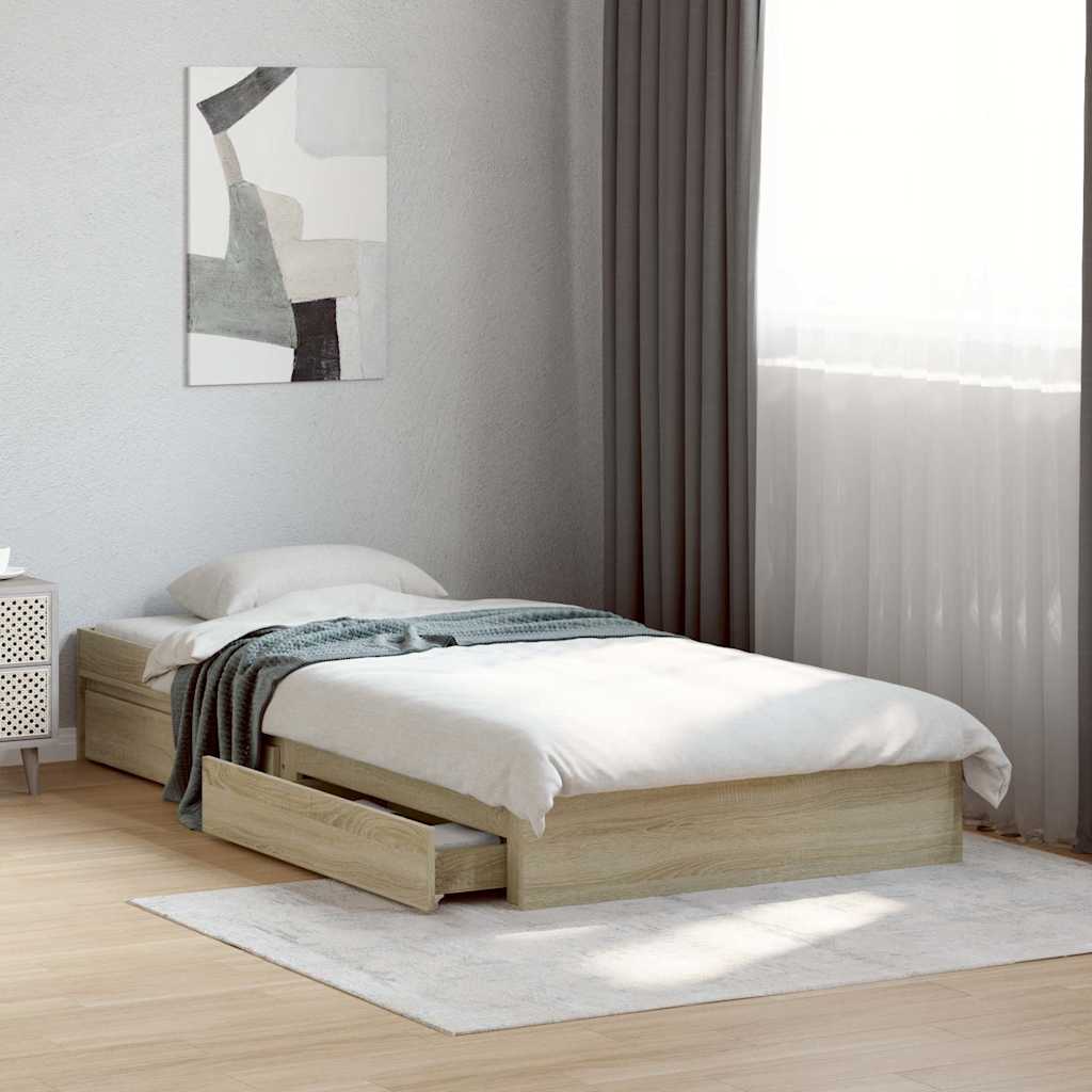 vidaXL Bed Frame with Drawers without Mattress Length 190 cm