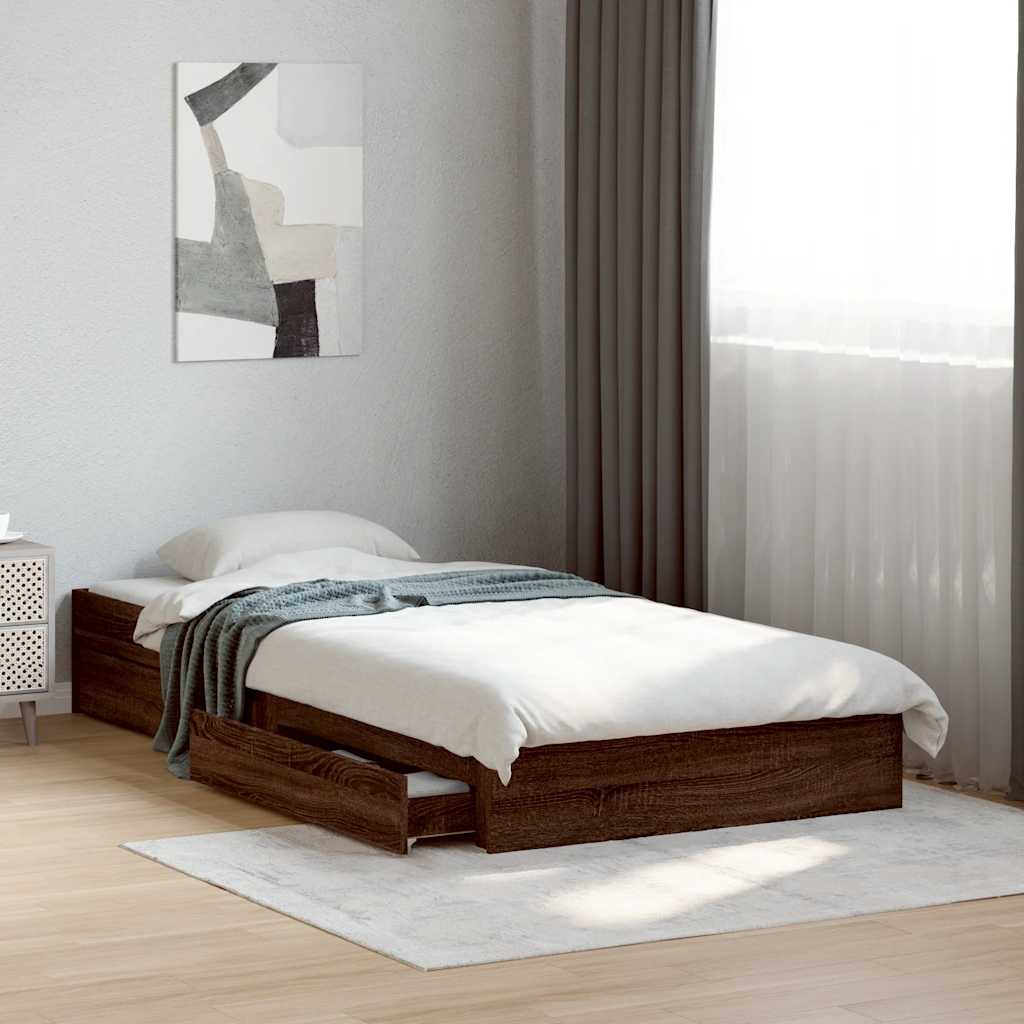 vidaXL Bed Frame with Drawers without Mattress Length 190 cm