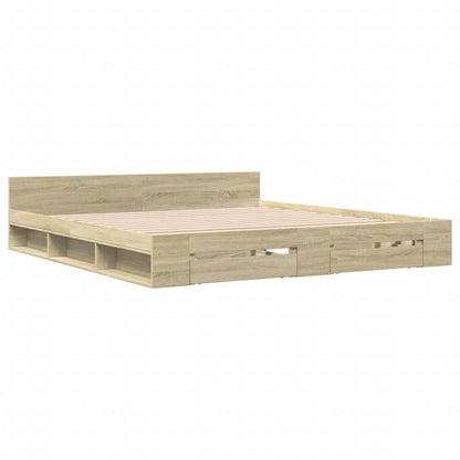 vidaXL Bed Frame with Drawers without Mattress Sonoma Oak 200x200 cm 3