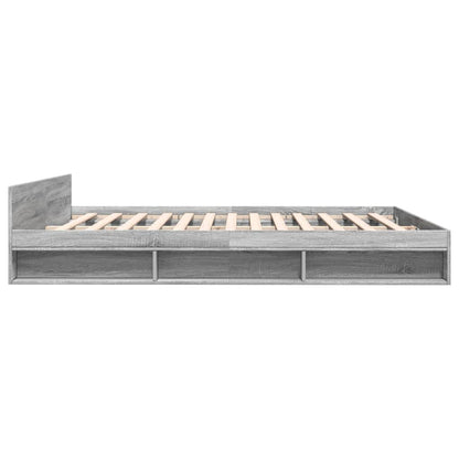 vidaXL Bed Frame with Drawers without Mattress Grey Sonoma 200x200 cm 5