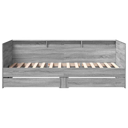 vidaXL Daybed with Drawers without Mattress Grey Sonoma 90x200 cm 4