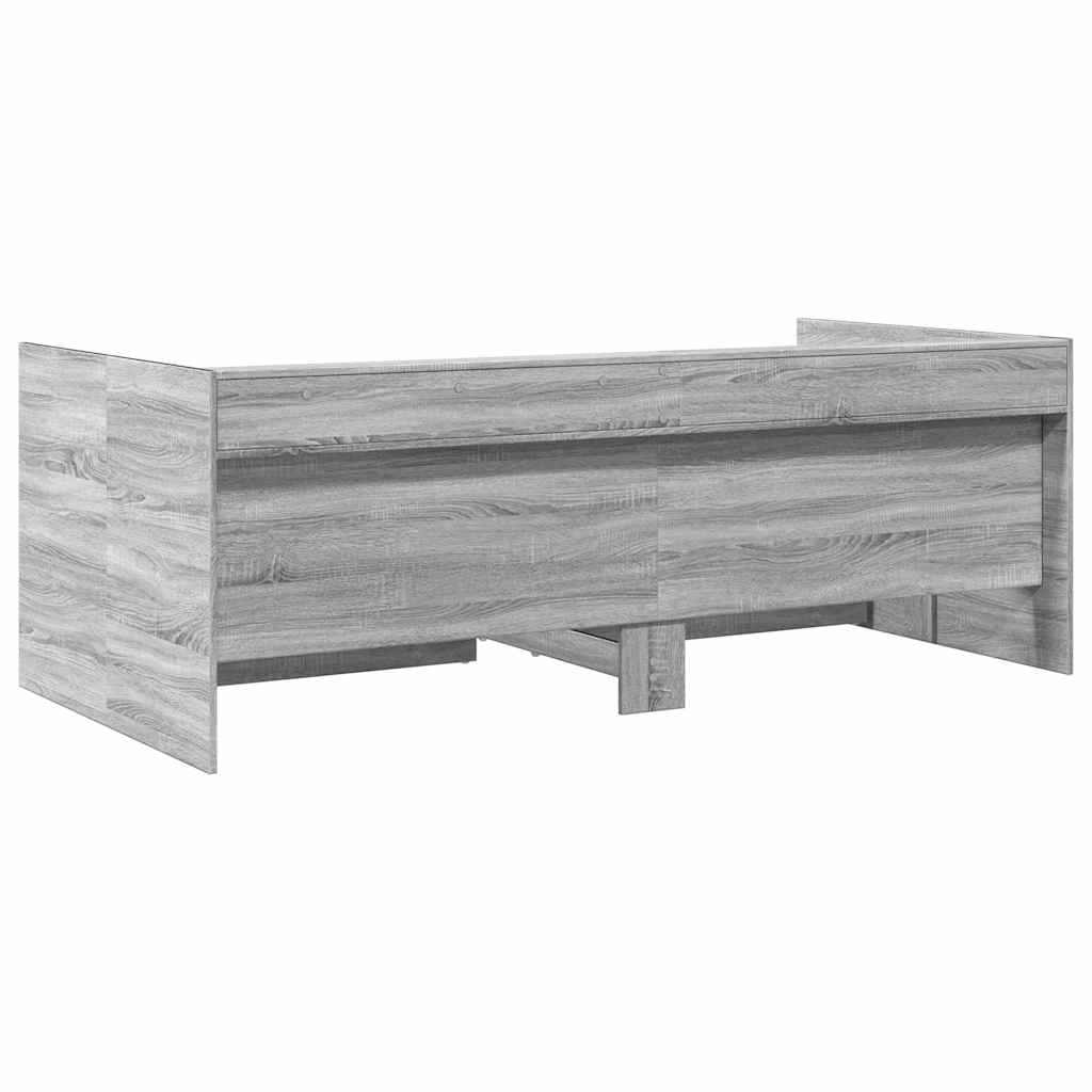 vidaXL Daybed with Drawers without Mattress Grey Sonoma 90x200 cm 5