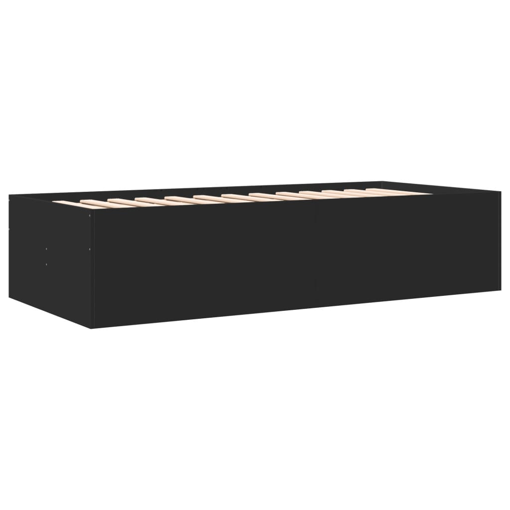 vidaXL Daybed with Drawers without Mattress Black 100x200 cm 5