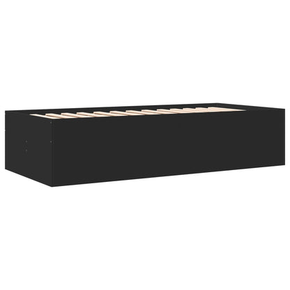 vidaXL Daybed with Drawers without Mattress Black 100x200 cm 5