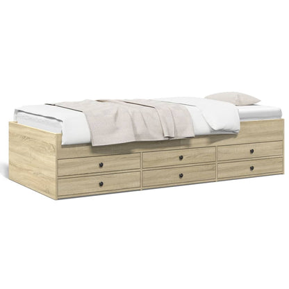 Daybed with Drawers without Mattress Length 200 cm Sonoma oak
