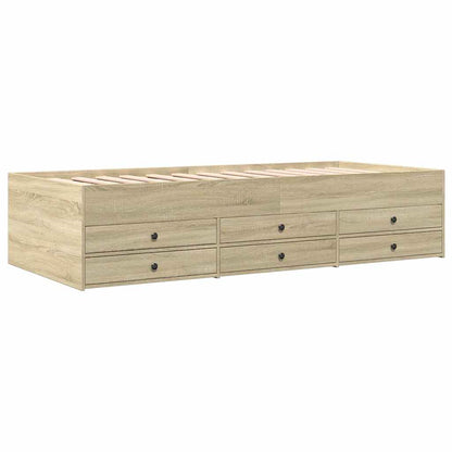 Daybed with Drawers without Mattress Length 200 cm Sonoma oak