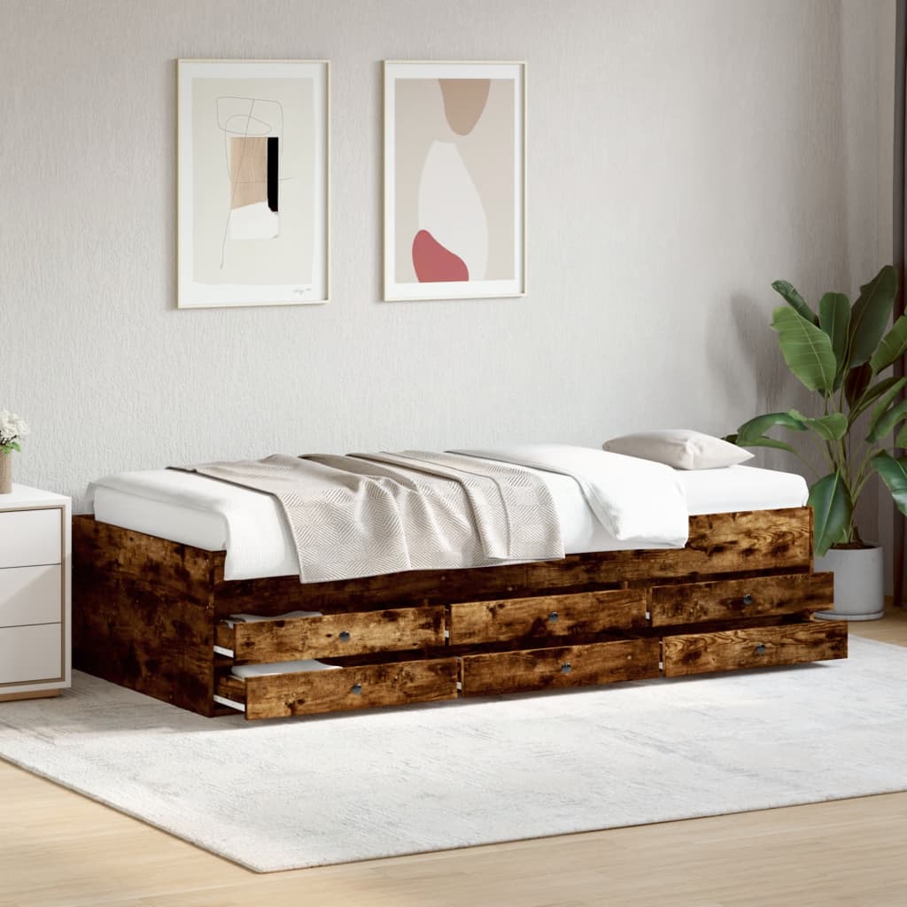 vidaXL Daybed with Drawers without Mattress Length 200 cm