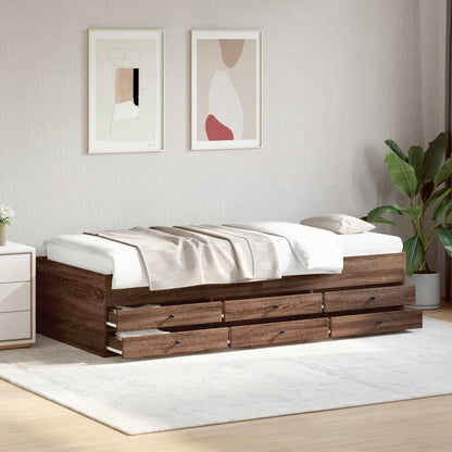 vidaXL Daybed with Drawers without Mattress Length 200 cm