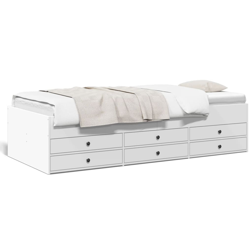 vidaXL Daybed with Drawers without Mattress White 90x190 cm Single 2