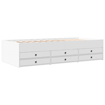 vidaXL Daybed with Drawers without Mattress White 90x190 cm Single 3
