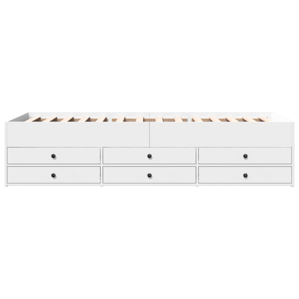 vidaXL Daybed with Drawers without Mattress White 90x190 cm Single 4