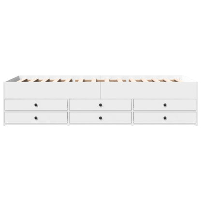 vidaXL Daybed with Drawers without Mattress White 90x190 cm Single 4