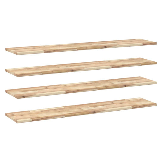 vidaXL Floating Shelves 4 pcs 160x30x2 cm Untreated Solid Wood Acacia 2