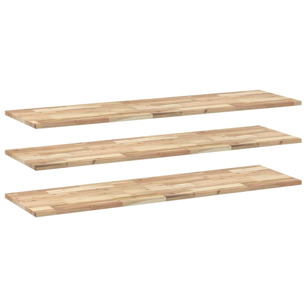 vidaXL Floating Shelves 3 pcs 160x40x2 cm Untreated Solid Wood Acacia 2