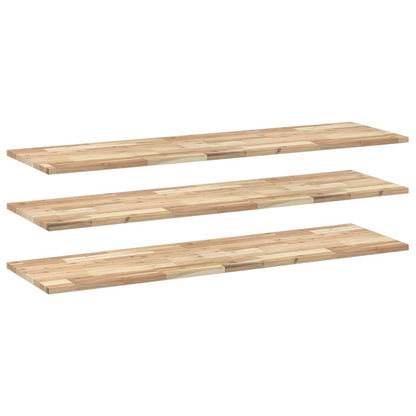 vidaXL Floating Shelves 3 pcs 160x40x2 cm Untreated Solid Wood Acacia 2