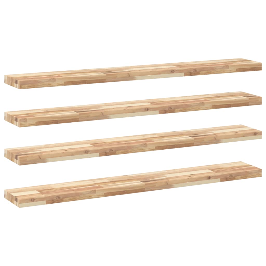 vidaXL Floating Shelves 4 pcs 140x20x4 cm Untreated Solid Wood Acacia 2