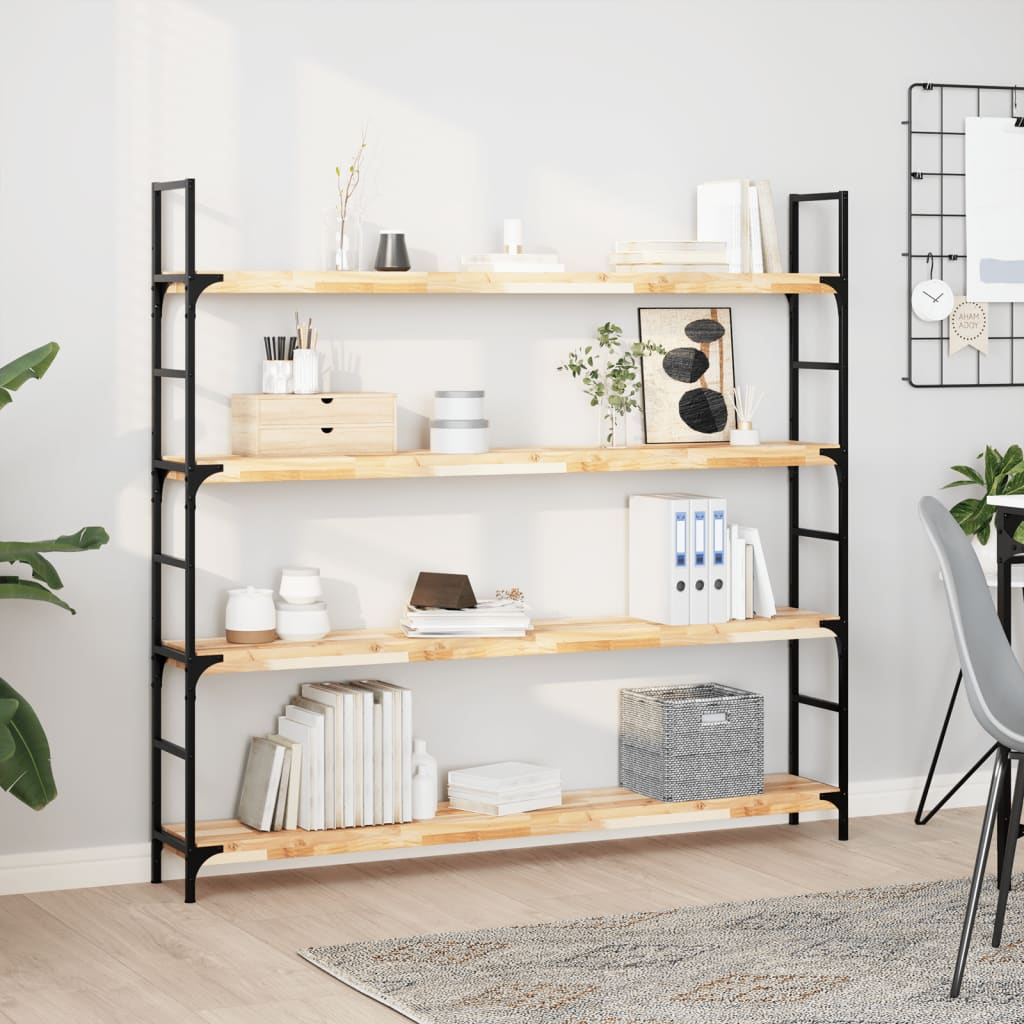 vidaXL Floating Shelves 4 pcs 140x20x4 cm Untreated Solid Wood Acacia 1