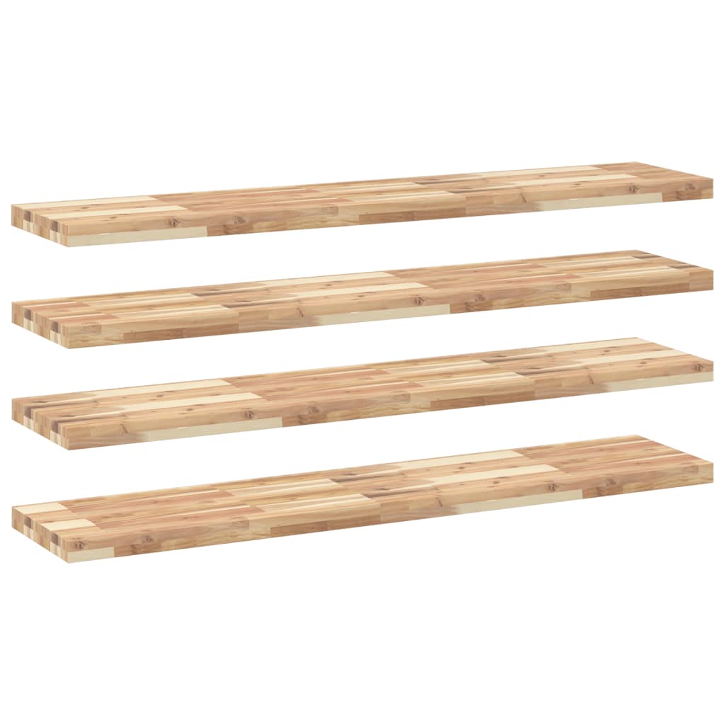 vidaXL Floating Shelves 4 pcs 140x30x4 cm Untreated Solid Wood Acacia 2