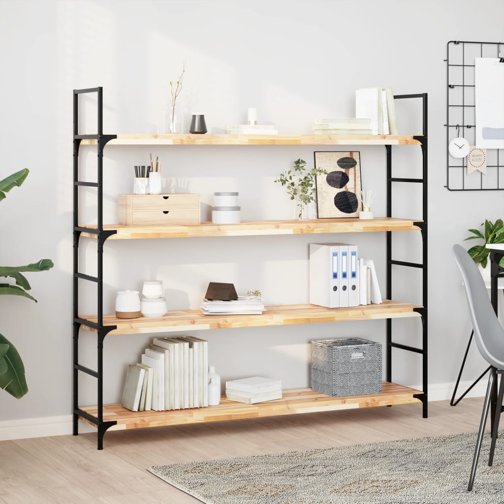 vidaXL Floating Shelves 4 pcs 140x30x4 cm Untreated Solid Wood Acacia 1