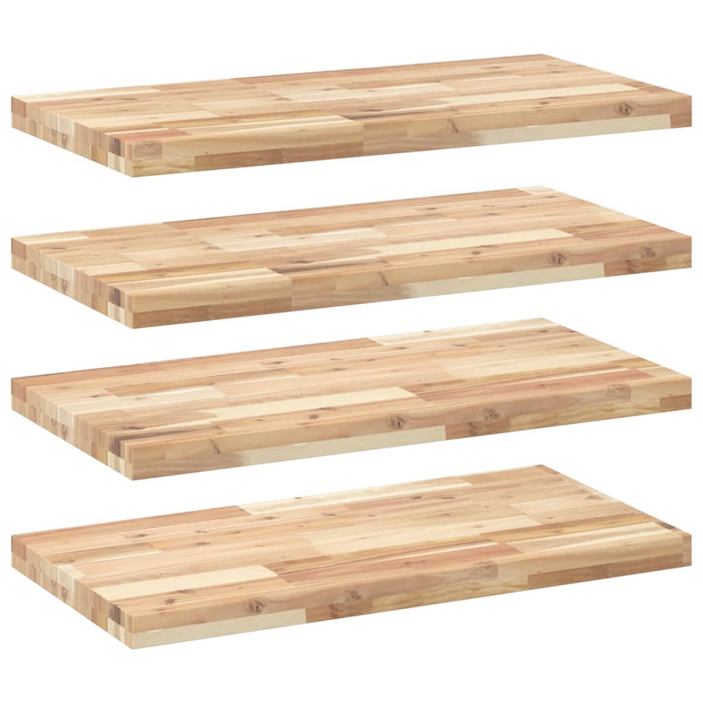 vidaXL Floating Shelves 4 pcs 80x40x4 cm Untreated Solid Wood Acacia 2