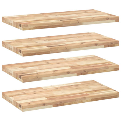 vidaXL Floating Shelves 4 pcs 80x40x4 cm Untreated Solid Wood Acacia 2
