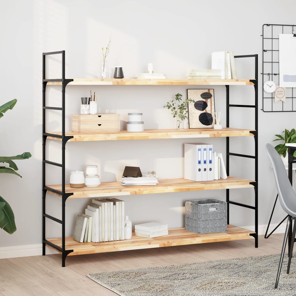 Floating Shelves Untreated Solid Wood Acacia Natural Height 4 cm Depth 40 cm 4 pcs 140 cm
