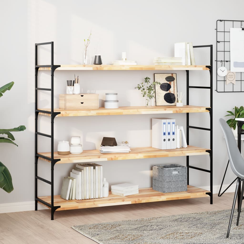 vidaXL Floating Shelves 3 pcs 160x40x4 cm Untreated Solid Wood Acacia 1