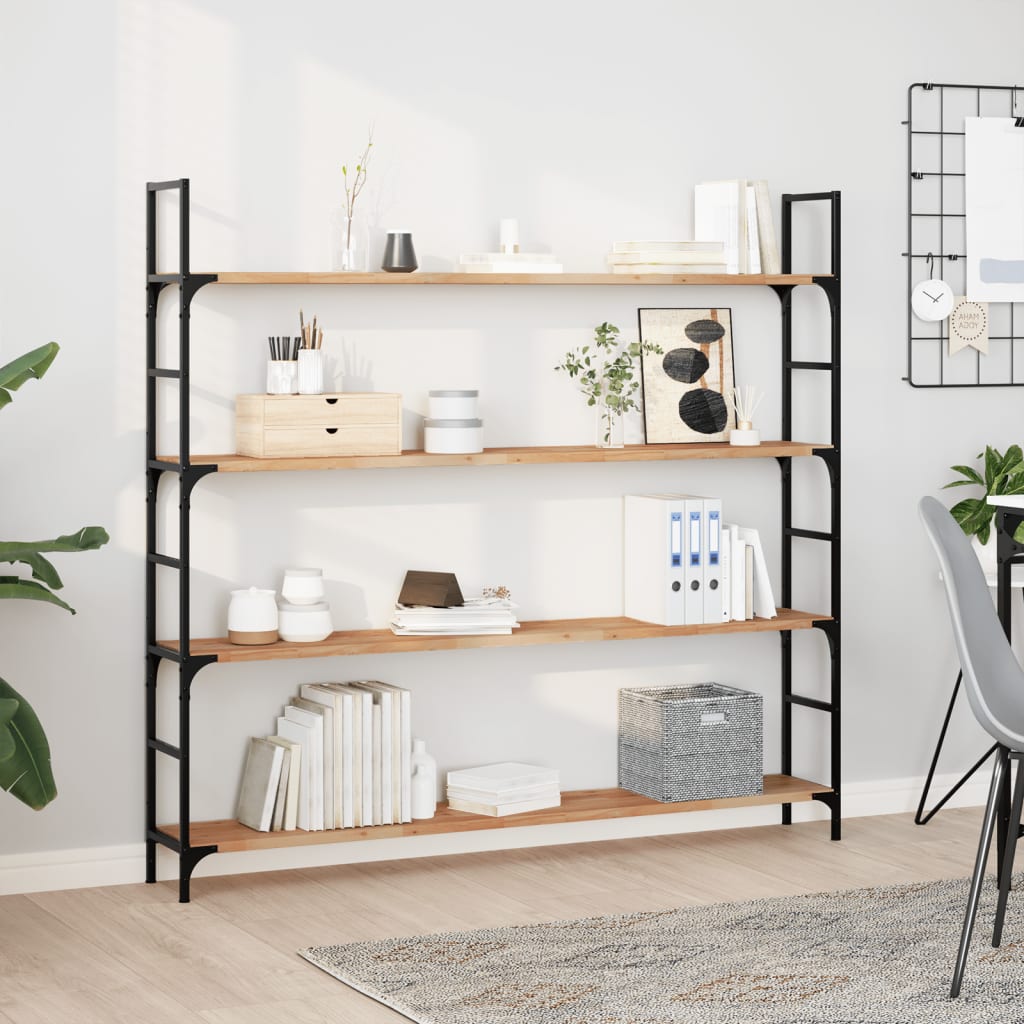 Floating Shelves Oil Finished Height 2 cm Depth 20 cm 4 pcs 160 cm