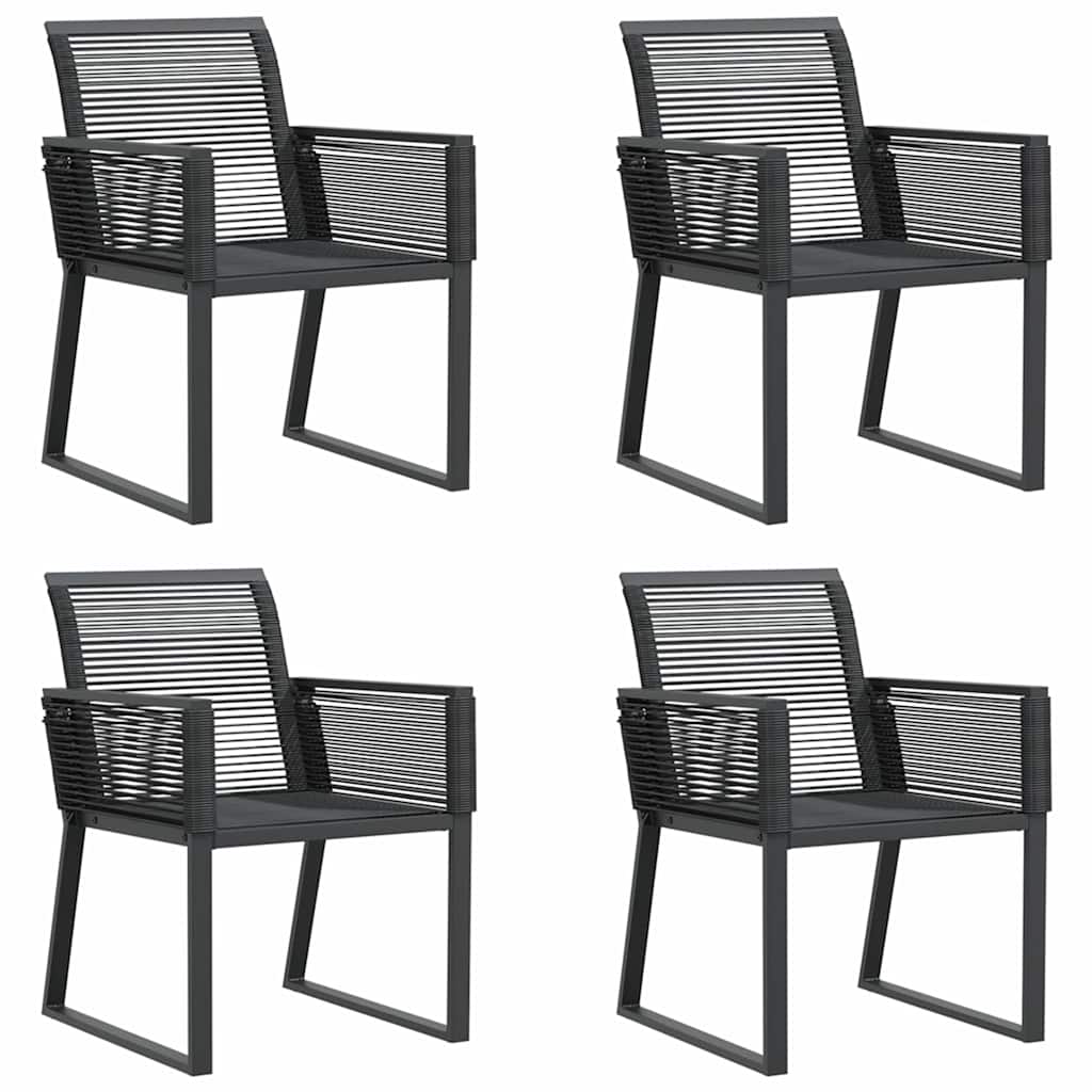 vidaXL Garden Chairs 4 pcs Black Poly Rattan 2
