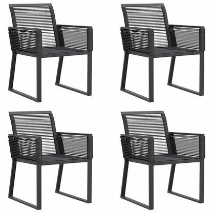 vidaXL Garden Chairs 4 pcs Black Poly Rattan 2