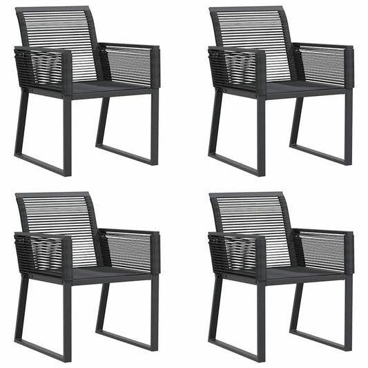 vidaXL Garden Chairs 4 pcs Black Poly Rattan 2