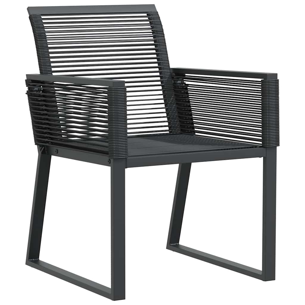 vidaXL Garden Chairs 4 pcs Black Poly Rattan 4