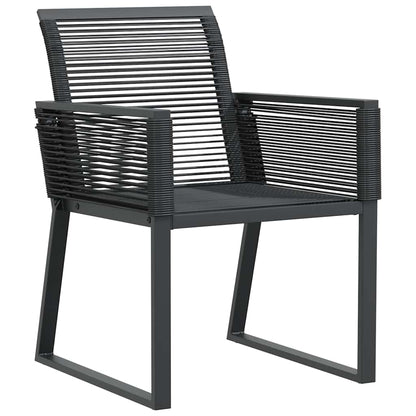vidaXL Garden Chairs 4 pcs Black Poly Rattan 4