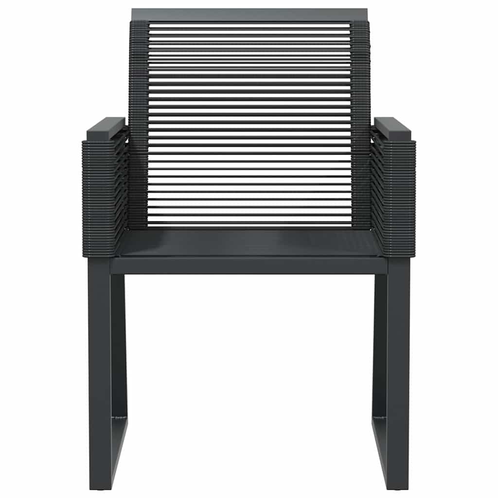 vidaXL Garden Chairs 4 pcs Black Poly Rattan 5