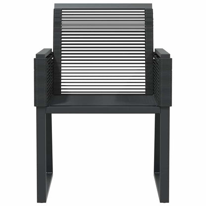 vidaXL Garden Chairs 4 pcs Black Poly Rattan 5