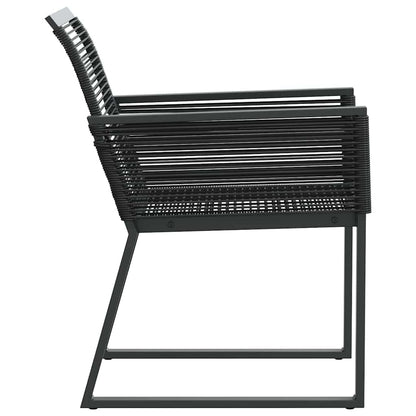 vidaXL Garden Chairs 4 pcs Black Poly Rattan 6
