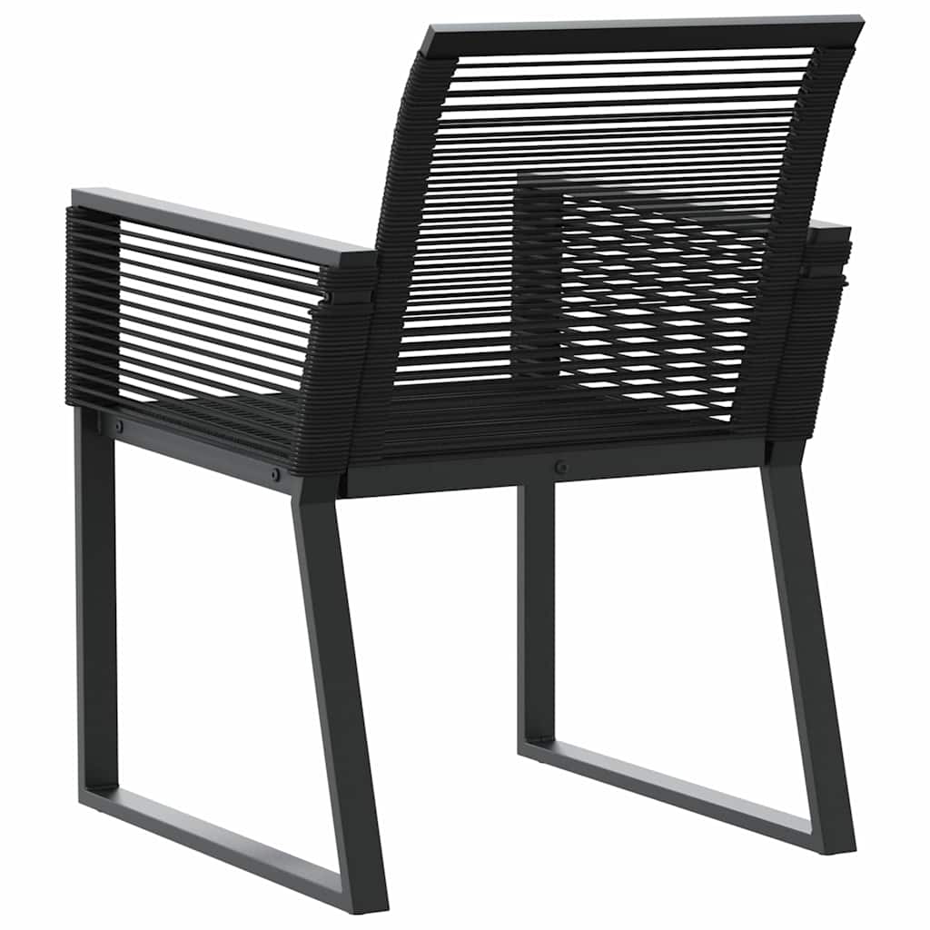 Garden Chairs Black Poly Rattan 4