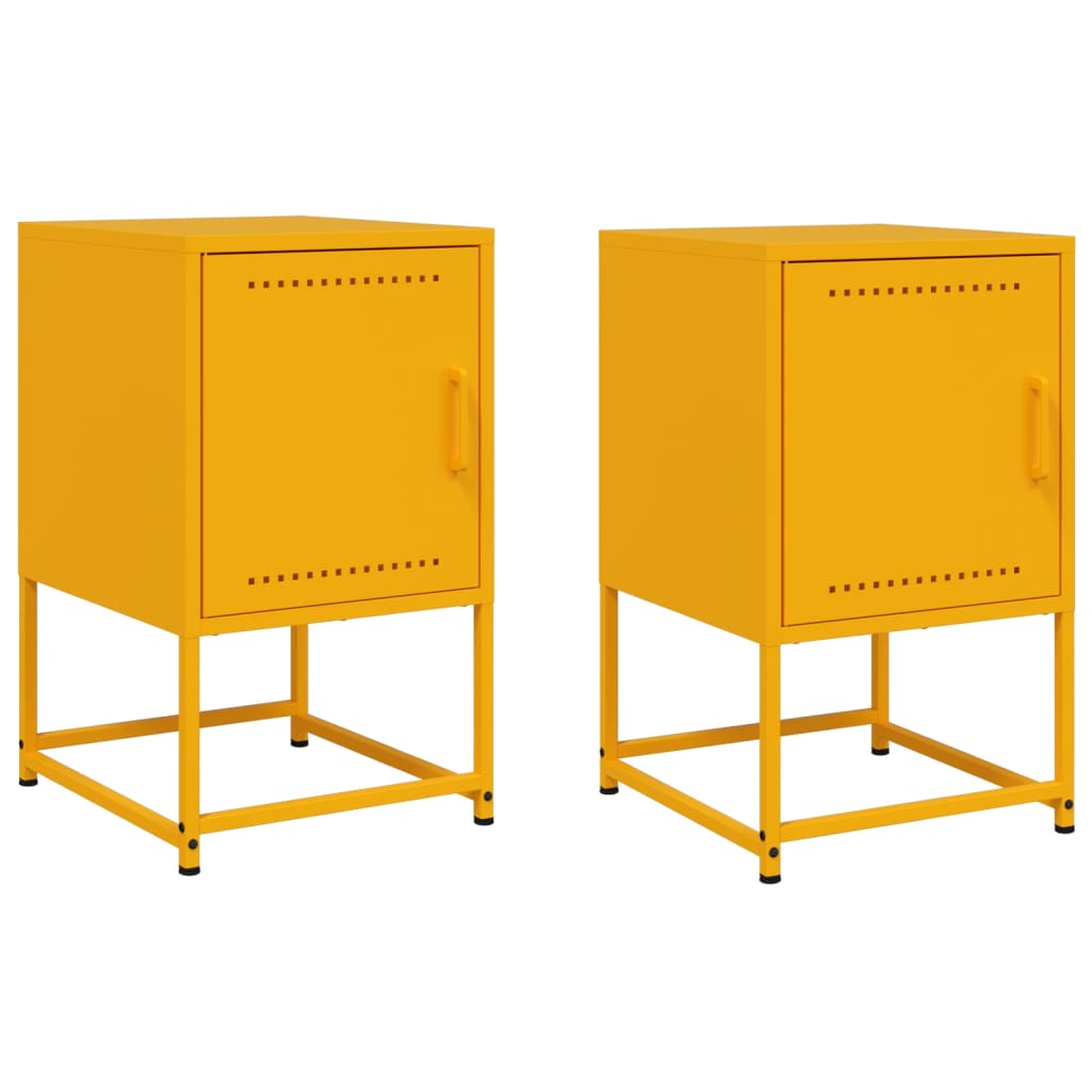 Bedside Cabinet 36x39x60,5 cm Steel Yellow 2