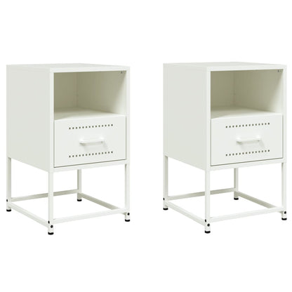 Bedside Cabinet 36x39x60,5 cm Steel White 2