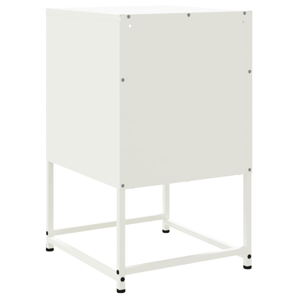 Bedside Cabinet 36x39x60,5 cm Steel White 2