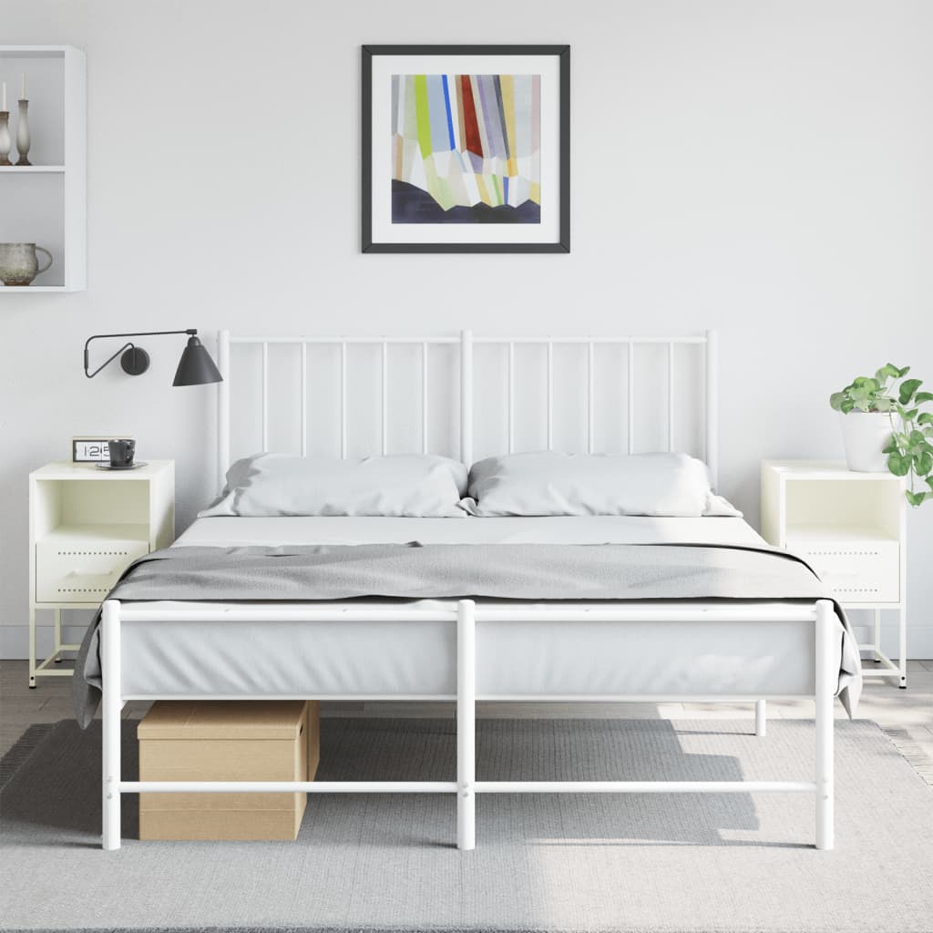 Bedside Cabinet 36x39x60,5 cm Steel White 2