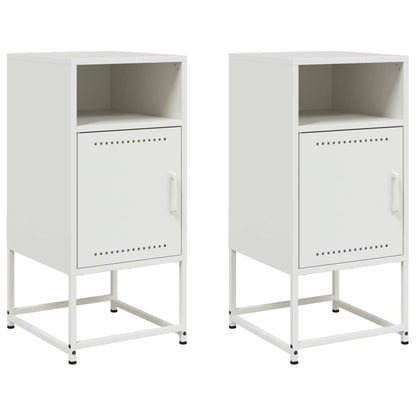 Bedside Cabinet 36x39x78 cm Steel White 2