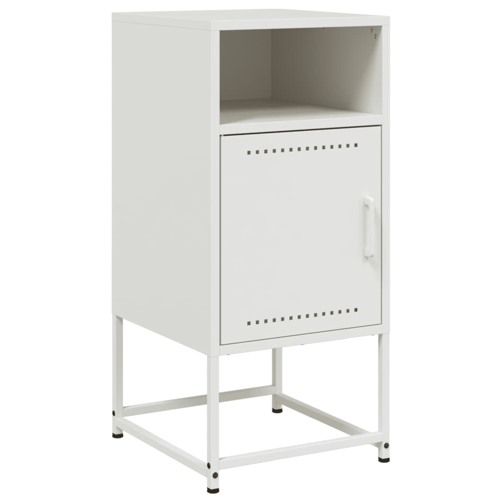 Bedside Cabinet 36x39x78 cm Steel White 2