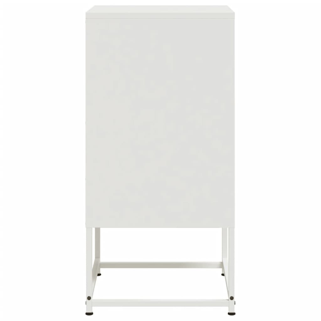 Bedside Cabinet 36x39x78 cm Steel White 2