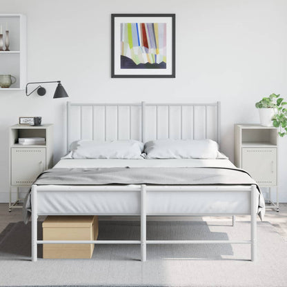 Bedside Cabinet 36x39x78 cm Steel White 2